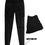 Skinny Fit Cargo Trouser - Black