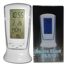 Square Clock Alarm Temperature Blue Light Birthday Reminder