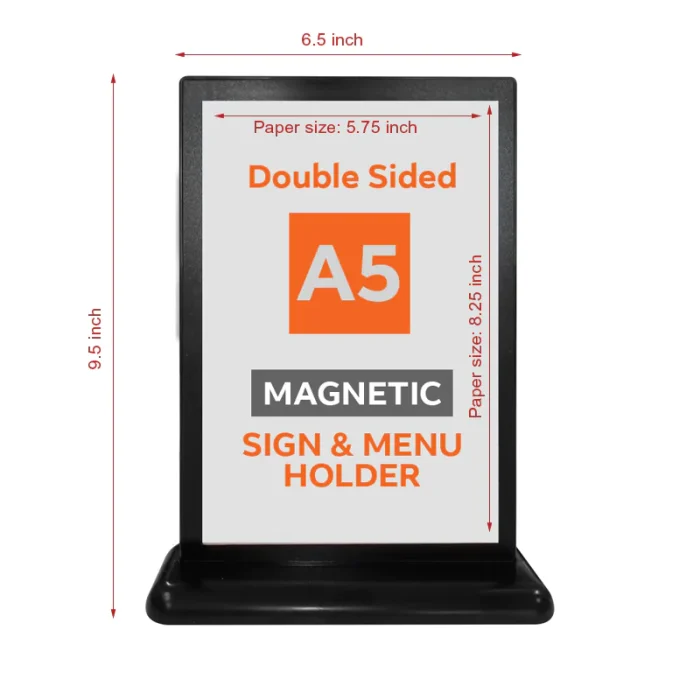 Double Sided Magnetic Sign Menu Holder A5